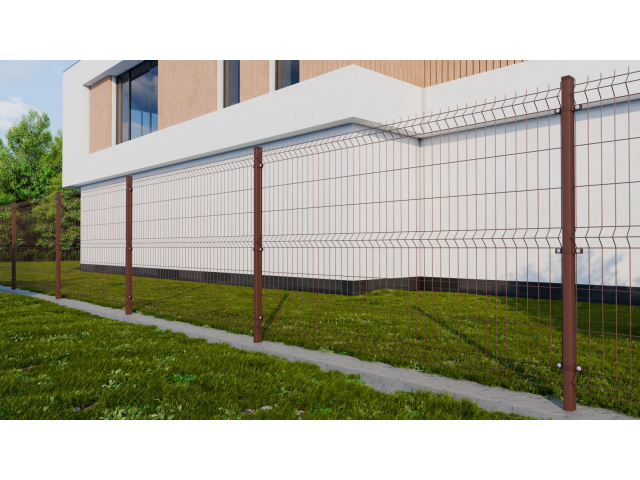 Zváraný plotový panel 3D ZnPVC 2500x1530x4mm hnedá